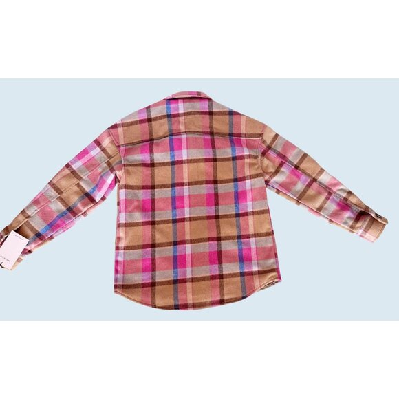 AVEC LES FILLES Anthropologie Plaid Flannel Shirt Jacket Shacket Sz S NWT - Picture 7 of 8